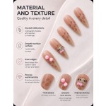 Nude Leopard Print Press‑On Nails with 3D Hello Kitty & Bows, Long Almond Cute Sweet False Nails